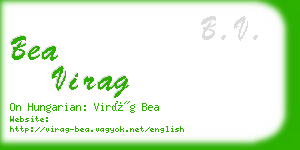 bea virag business card